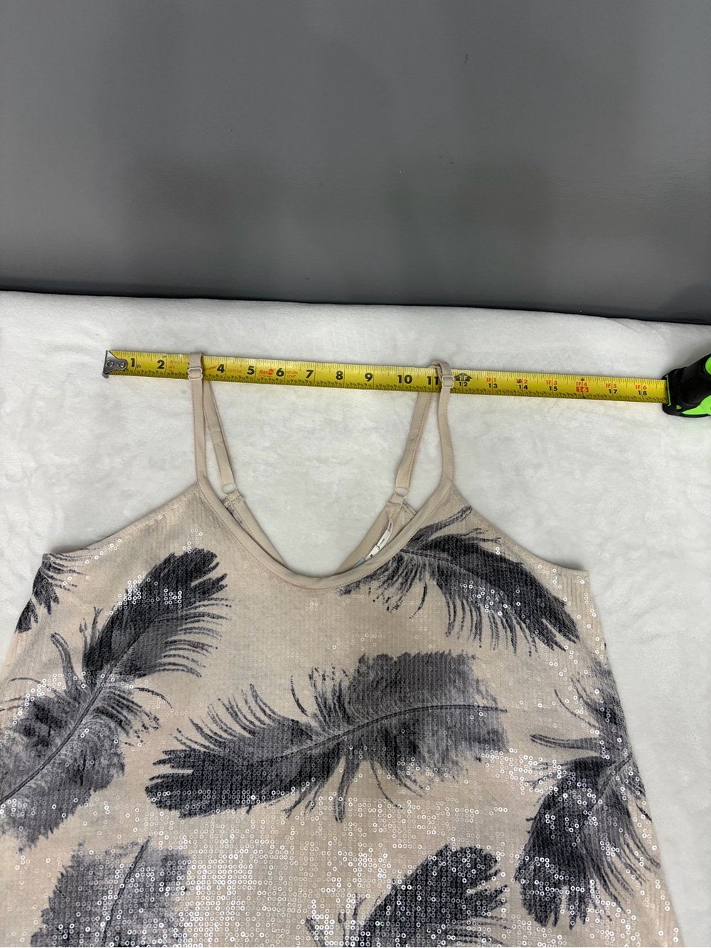 Urban Outfitters Kimchi Blue Feather Sequin Cami Tank Top Medium Cottagecore Y2K - Picture 13 of 17